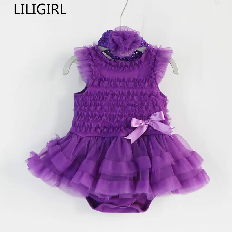 Newborn Baby Girl Dress Summer Girls Baptism Party Dress & Headband Short Sleeves Infant Dresses Girls Clothing