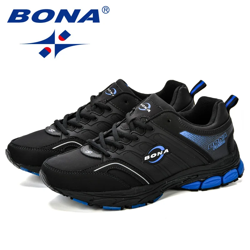 BONA Men Casual Shoes Microfiber Man Flats Lace Up Breathable Men Fashion Classic Outdoor Shoes Zapatos De Hombre