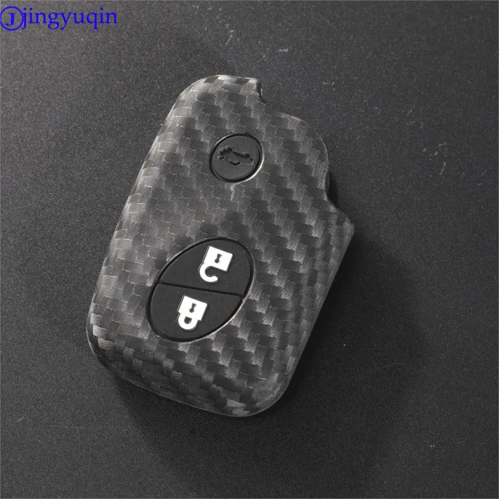 jingyuqin Carbon Fiber Patten Silicone For Lexus CT200h ES 300h IS250 GX400 RX270 RX450h RX350 LX570 Car Key Case Cover Holder