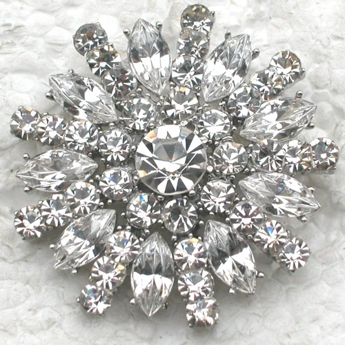 60pcs/lot Mixed Color (Can Notes Color) Wholesale Fashion Brooch Marquise Crystal Rhinestone Flower Pin brooches C101358