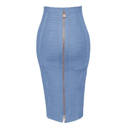 13 Colors Women Summer Fashion Sexy Black Red Beige White Bandage Skirt 2021 Knitted Elastic Sweet Candy Color Pencil Skirt