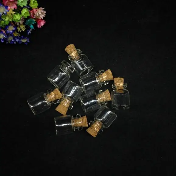 300pcs 13x18x6mm Hot Fashion Small Glass jars Cute Mini Wishing drift Cork Stopper Glass Bottles Vial Jars Containers party gift