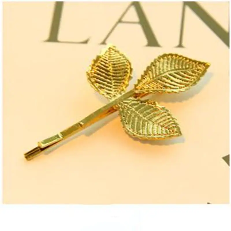 Simple Vintage Hairpin Three Leaves hair clip headwear women hair accessorie fashion jewelry womens accessories