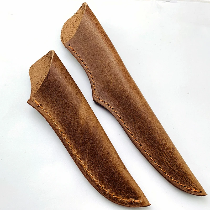 Brown Cowhide leather sheath For DIY Straight knife,Cowhide leather case For Fruit knife, kitchen knife