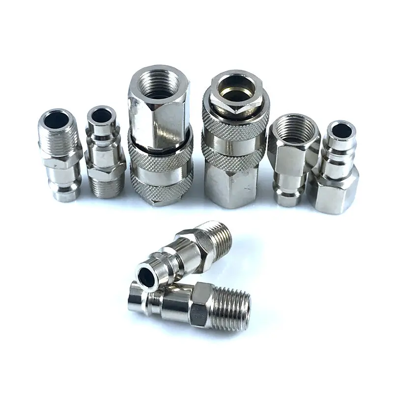 8pcs European Style 1/4\'\'NPT Quick Coupling Male and Female Set Connector Kit  Coupler Air Hose Pneumatic Fitting