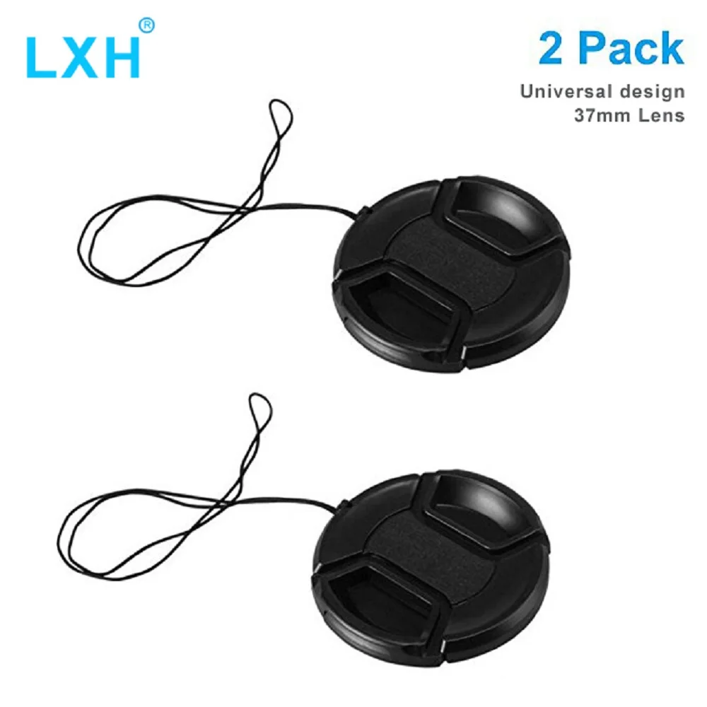 LXH 2PCS Universal design 37-105mm Snap-On Lens Cap Keeper Holder For Canon, Nikon, Sony and any Other DSLR Camera