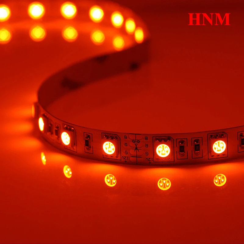 5M 60LEDs/m Orange LED Strip 5050 SMD Flexible Tape Light 300LEDs SMD5050 DC 12V LED Light Lamp TV Non-waterproof IP20 White PCB