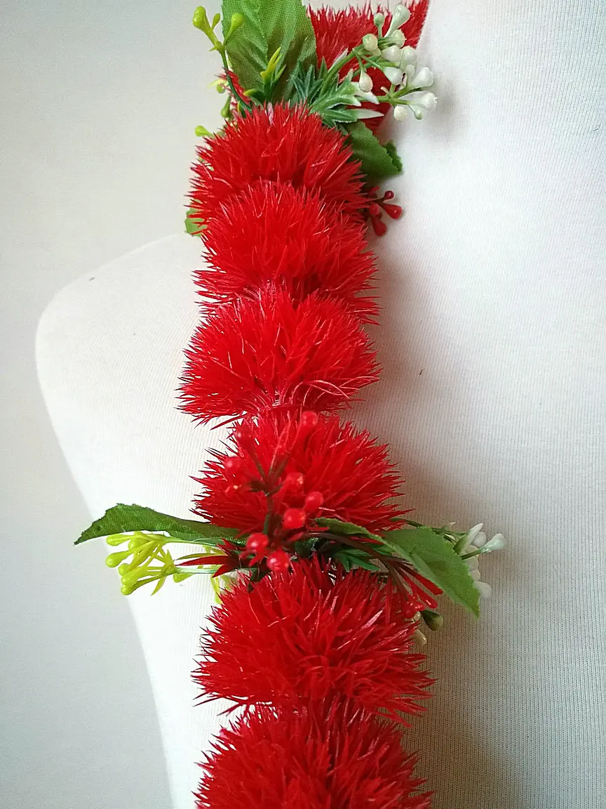 Free Shipping 50PCS/lot CH0332A 100CM Plastic Lehua Lei Hawaii Hula Dancer Tropical Flower Women Wear Summer Party Wholesale