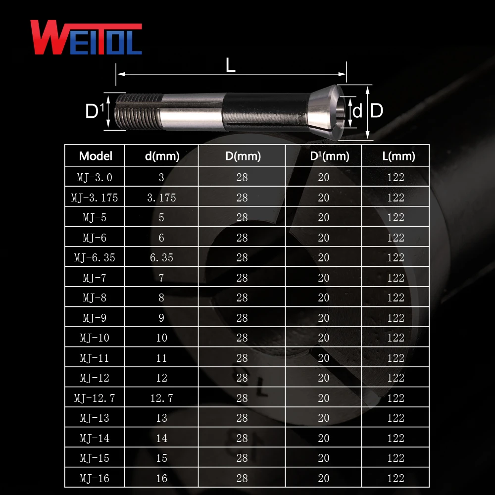 Weitol high precision grinding machine collet spring collet R8 collet grinding machine tools accessories for milling cutter