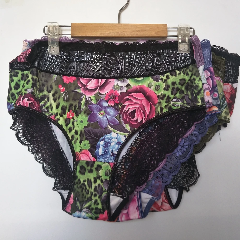 

Lace Flower Print Hollow Panties for Women, Sexy Lingeries, Female Underpants, Fashion Underpants, 5 PCs/Set, 5XL
