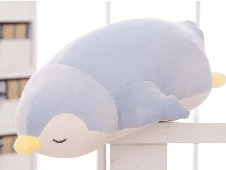 

new blue plush lying penguin toy stuffed new penguin pillow gift