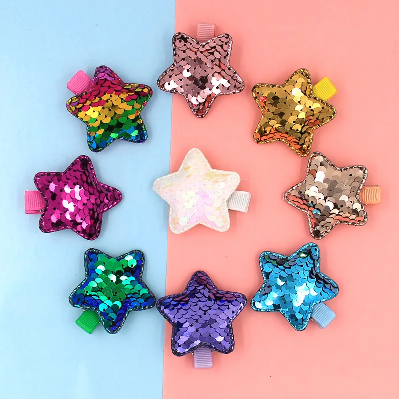 New Children Colorful Shiny Star Hairgrips Baby Hairpins Girls Hair Accessories Star Hair Clip For Girls Barrette Hairclip