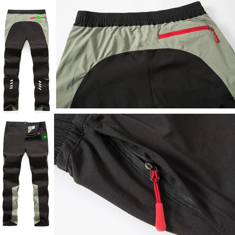 TRVLWEGO Cycling Pants Outdoor Men Fluorescence Breathable Trekking Quick Dry Pants Windproof Waterproof Trousers For Camping