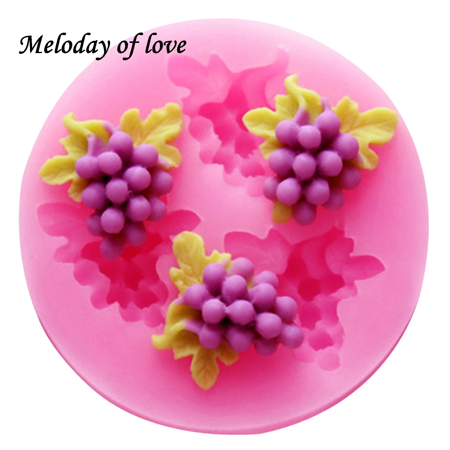 3 Hole Fruit grapes chocolate Party cake decorating tools DIY baking fondant silicone mold chocolate sugar art displays T0245