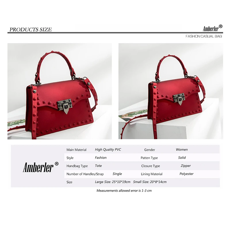 Amberler High Quality PVC Handbags Women New Fashion Ladies Shoulder Bag Famous Brand Female Crossbody Tote Bags For Women Bags