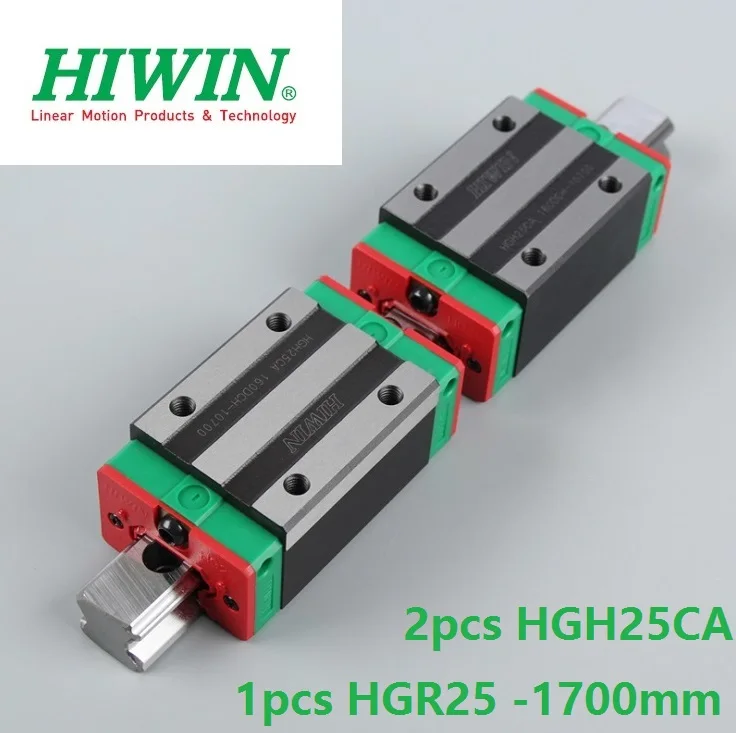 1pcs 100% original Hiwin linear guide linear rail HGR25 -L 1700mm + 2pcs HGH25CA  square block for cnc router