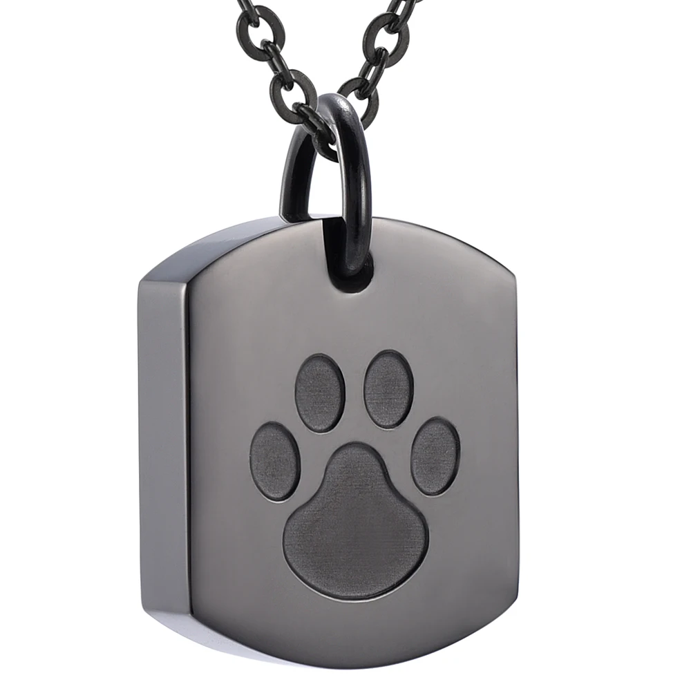 

Paw Print Dog Tag Pet Cremation Jewelry for Ashes Stainless Steel Keepsake Pendant Memorial Ashes Holder Necklace Urn Jewelry