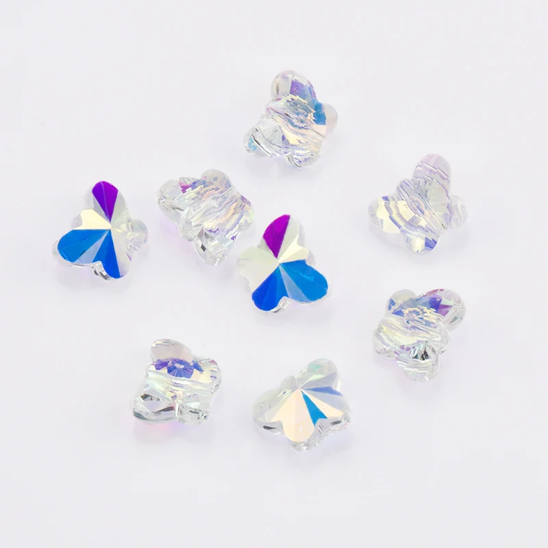 QIAO 8mm 10mm 14mm Holographic AB Effect Beads Single Hole Glass Bead for DIY making New series 1#