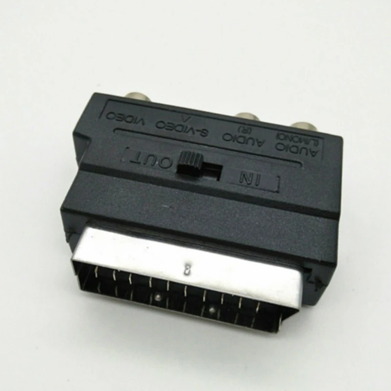 RGB Scart to Composite 3RCA S-Video AV TV Audio Adapter or Video DVD Recorder TV Television Projector
