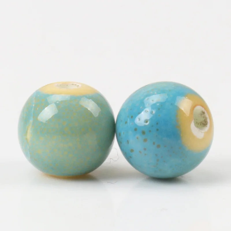 Green Porcelain Material Ceramic Round Beads Spacer Beads For Decoration Jewelry Handmade Accessories 9mm 20pcs