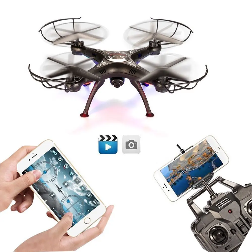 XKY XX5SW-1 RC Quadcopter, 4 Channel 2.4G 6-Axis Gyro RC Headless Quadcopter XX5SW-1 Drone UAV w/ 2MP HD Wifi Camera (FPV)