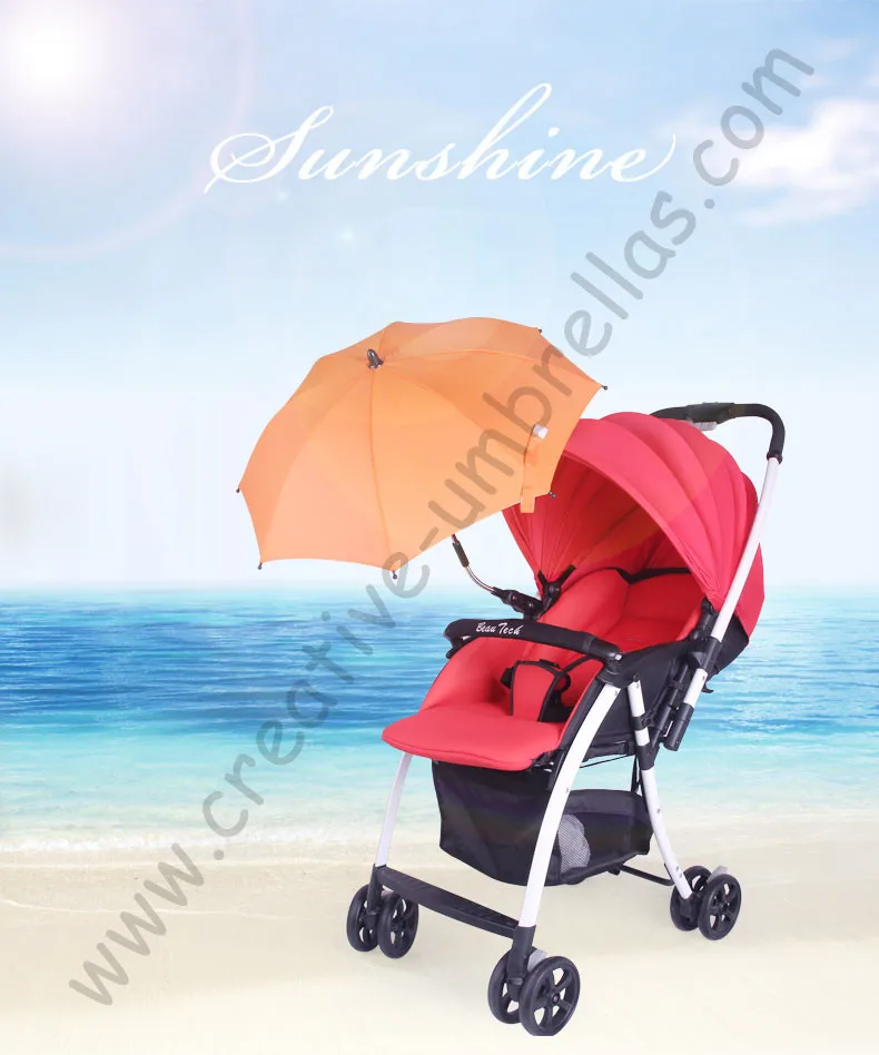 Baby stroller umbrella,baby car umbrellas,hand open.8mm steel shaft and fiberglass ribs,children kid outdoor clamp parasol clip