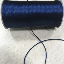 2mm 20m/lot Navy Blue Rattail Satin Nylon Trim Cord Chinese Knot Braided String Jewelry Findings Beading Rope R508