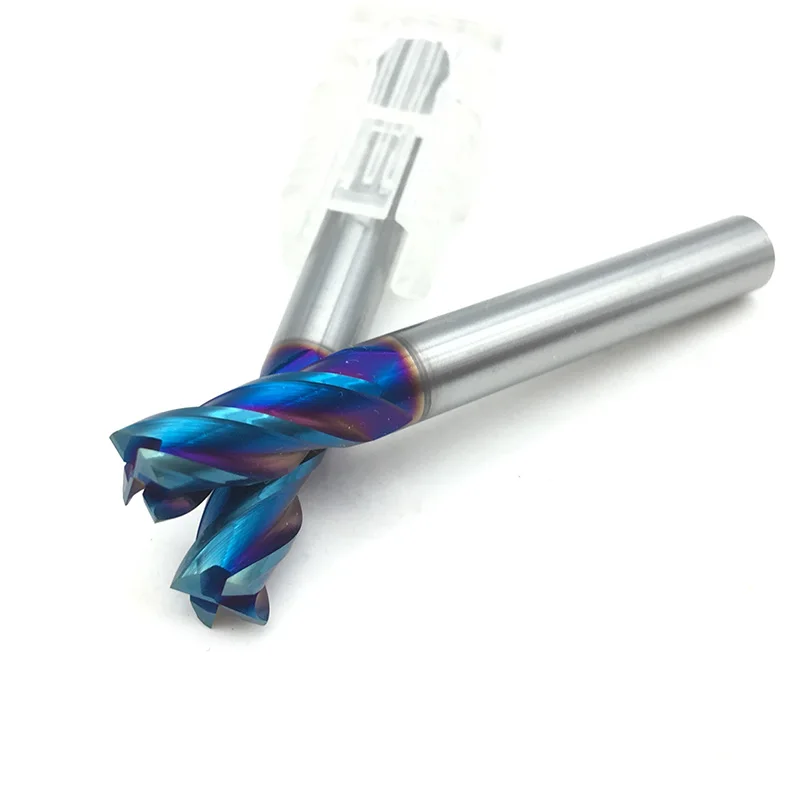 6mm Schaftfräser HRC65 4 Flöte D6 * 15*50mm * 4 T Vhm fett Schaftfräser Zylinderschaft nACo Blau Beschichtete Fräser Werkzeug