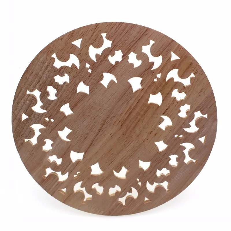 RUNBAZEF Carved Flower Carving Round Wood Appliques for Furniture Cabinet Unpainted Wooden Mouldings Decal Decorative Figurine