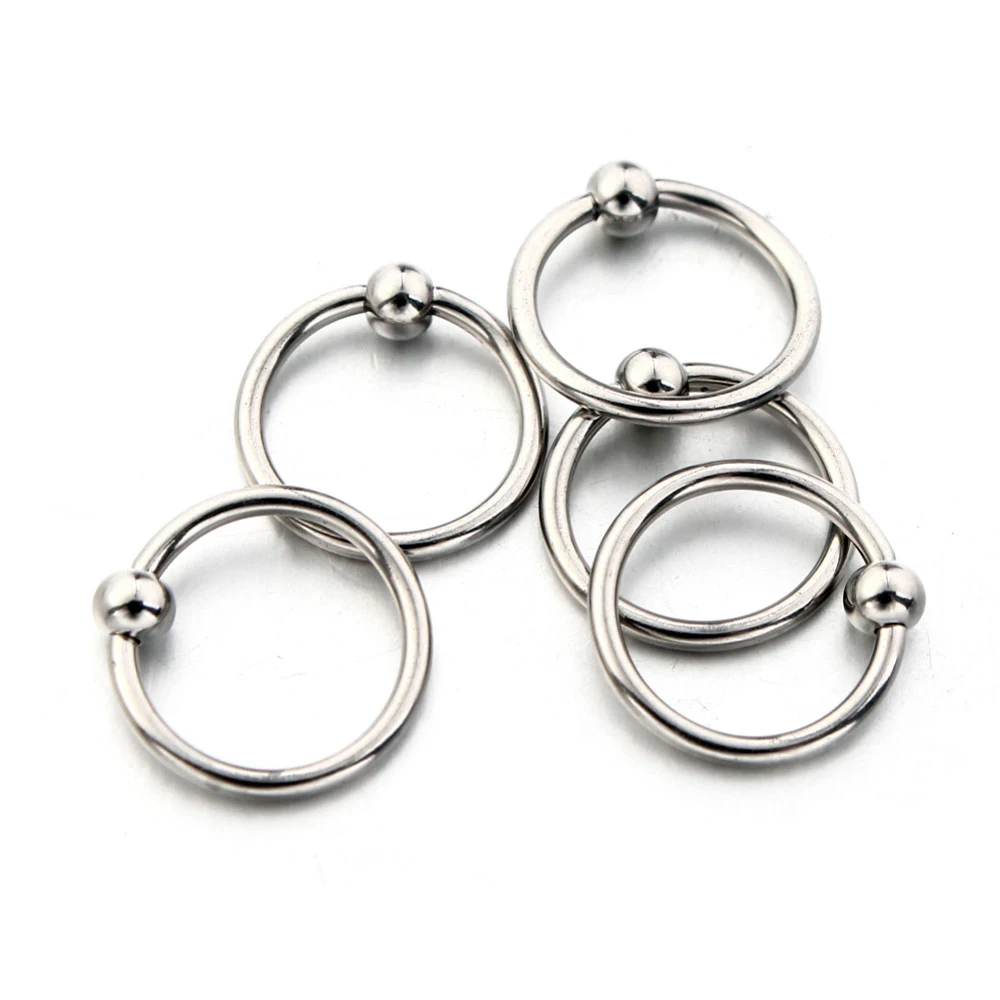 10Pcs Stainless Steel Captive Bead Ring Lip Labret Piercing Nipple Nose Ear Ear Trague Helix Cartilage Earring Stud Piercing