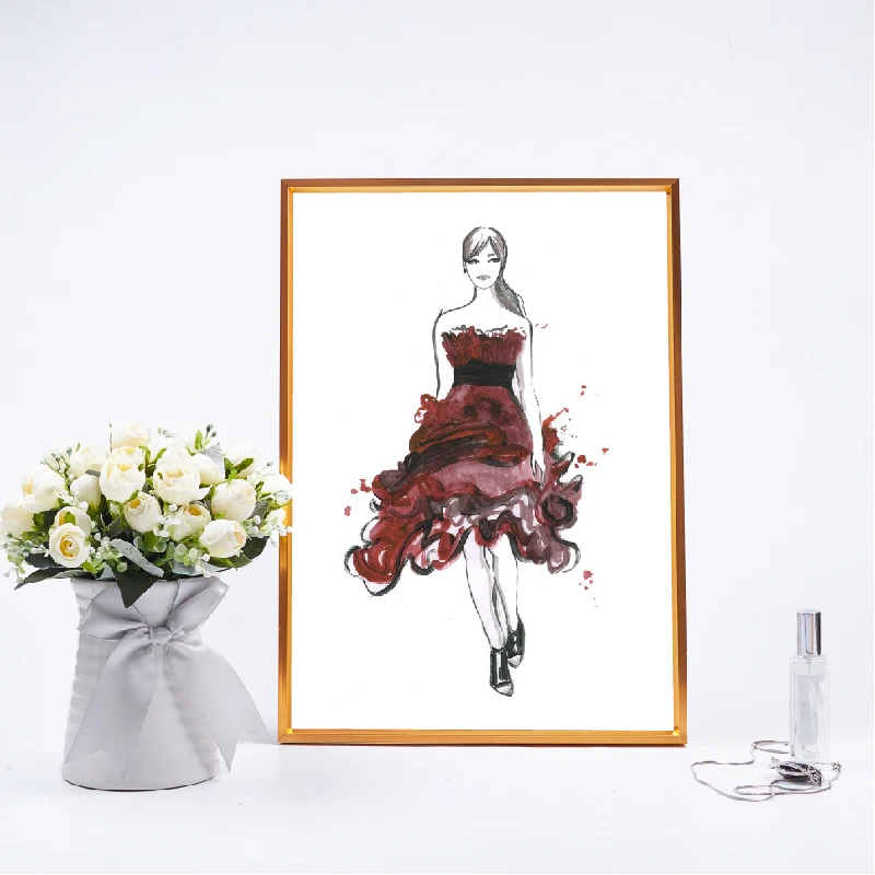 Stampa da cucire Fashion Wall Art Picture Room Wall Decor , Vintage Fashion macchina da cucire Poster Model Mannequin Canvas Painting