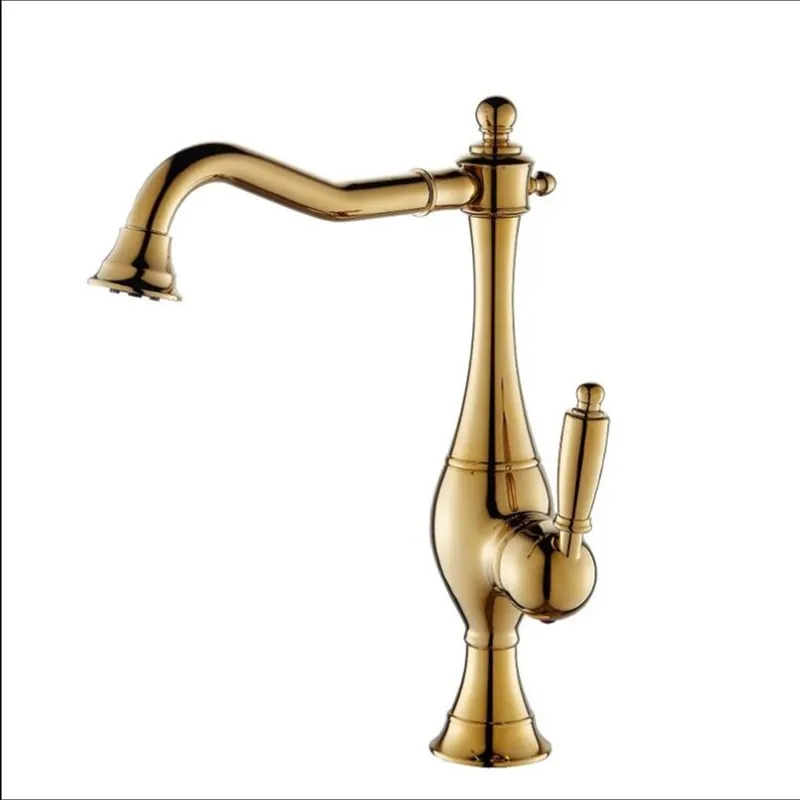 

Basin Faucets Gold Color Basin Mixer Tap Bathroom Faucet Hot and Cold Antique Bronze Finish Brass Toilet Sink Water Crane Gold