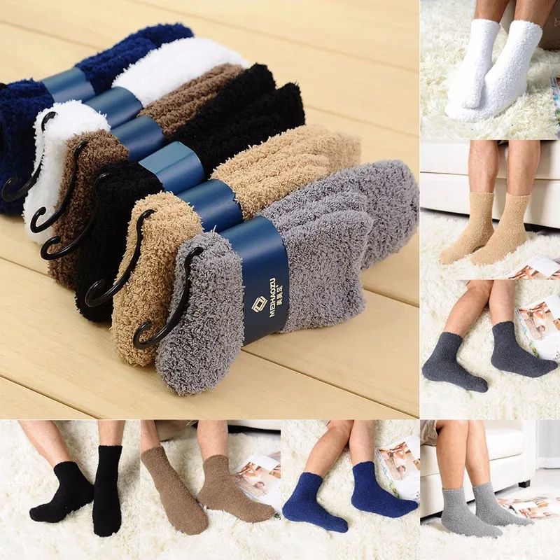 7 Colors Extremely Cozy Cashmere Socks Men Women Winter Warm Sleep Bed Floor Home Fluffy