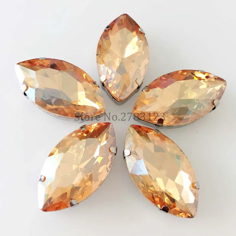 Golden Champion Glass Crystal four claw sew on rjhinestones,flatback loose rhinestone with four holes