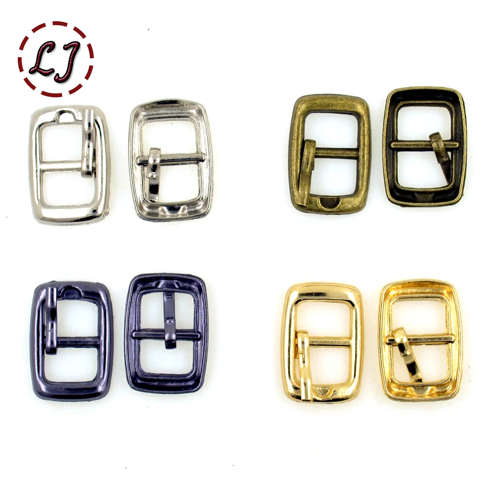 Hot sale 30pcs/lot silver gun-black gold bronze 8mm small Square round alloy metal shoes bags Belt Buckles DIY sew accessories