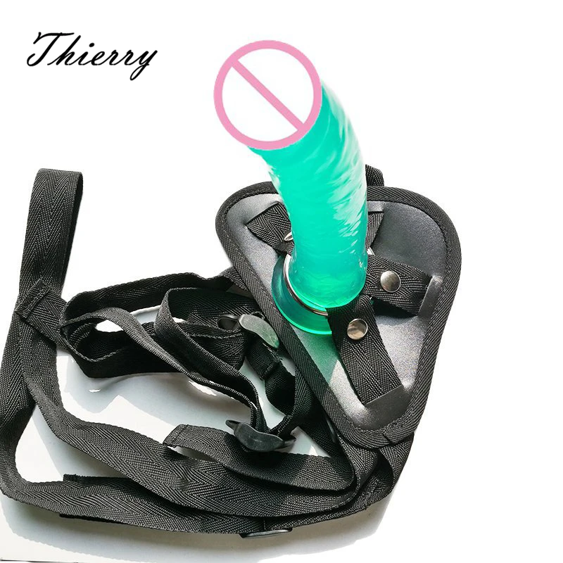 Thierry Lesbian Underwear Strapon Realistic Dildo Strap on Harness Flexible Silicone Dong Penis Sex Toys for Woman Sex Products