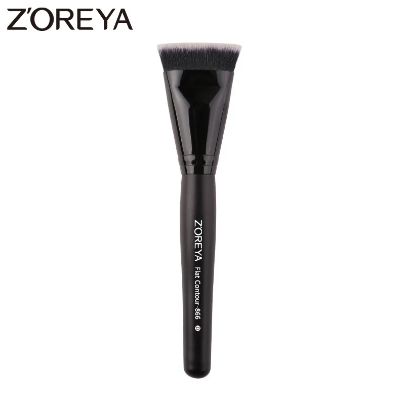 Zoreya-Nylon Flat Contour Brush Tool, Make Up Brush, Face Blend, Maquiagem Profissional, Cosméticos, Marca, 1 Pc