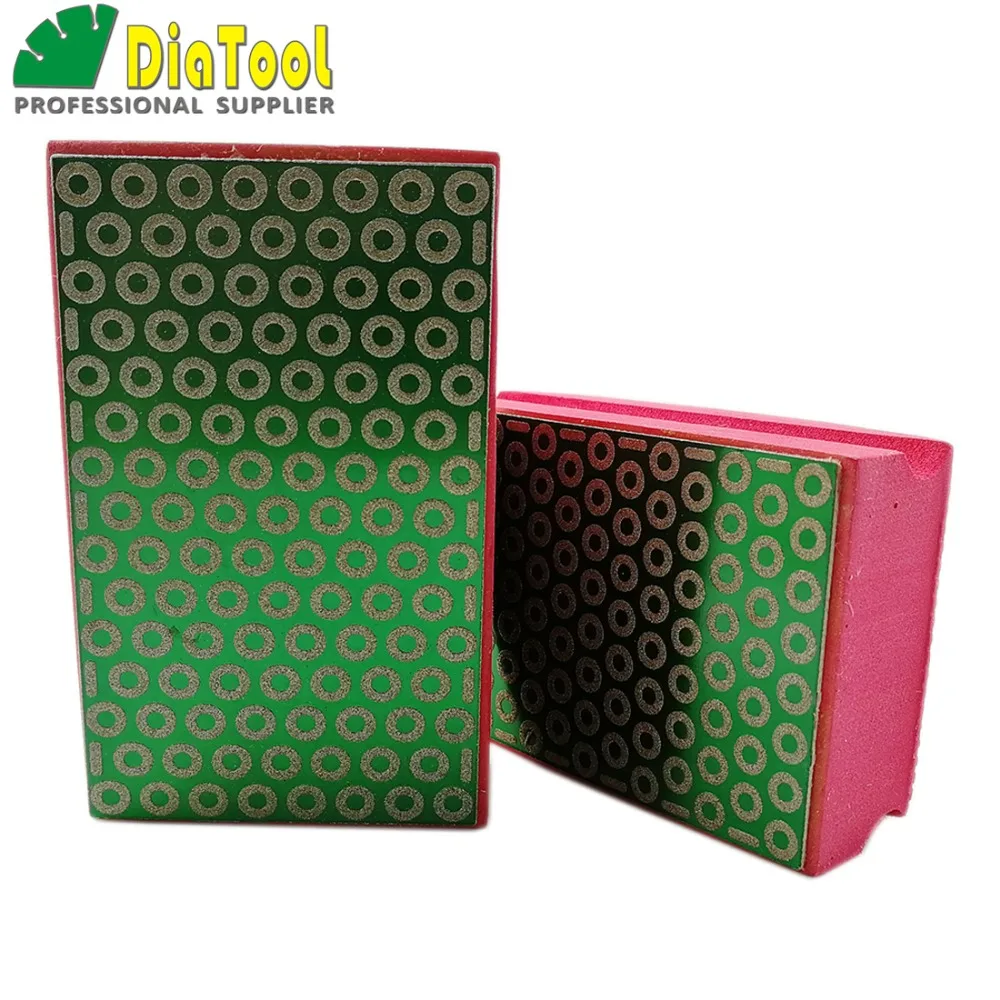 1 قطعة diatool مطلي الماس ناحية سادة 90x55 ملليمتر الحصباء #200 الصلب ناحية تلميع طحن رغوة المدعومة كتلة