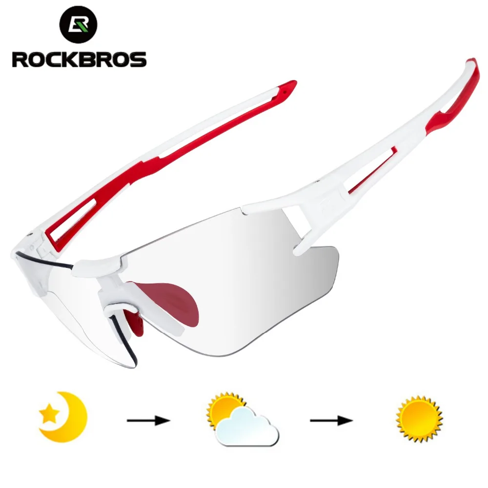 ROCKBROS Cycling Wrap Sunglasses Men\'s Photochromic Sport Glasses Outdoors UV400 Bicycle Outdoor Sports Eyewear Glasses Goggles