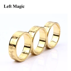 1 Pcs Gold PK Ring Lettering Magic Tricks Magnetic Ring 18mm/19mm/20mm Golden Strong Magnetic Magic Ring Magnet Finger magic