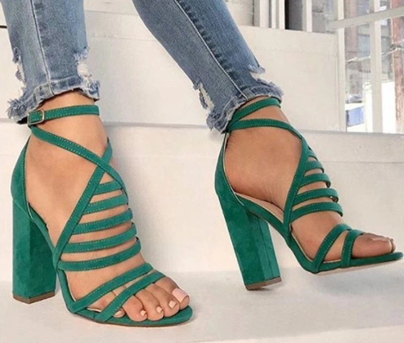 Gladiator High Heels Women Narrow Brand Hollow Women Sandals Buckle Strap Summer Fashion Sandalias