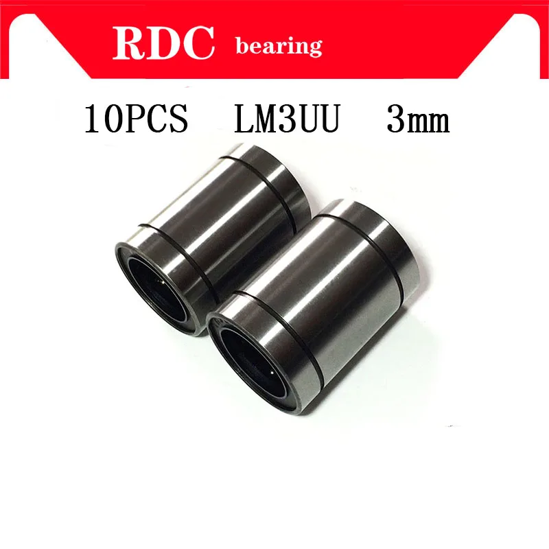 High quality 10 pcs LM3UU LM3 3x7x10mm 3mm Linear Ball Bearing Bush Bushing 3mmx7mmx10mm factory direct