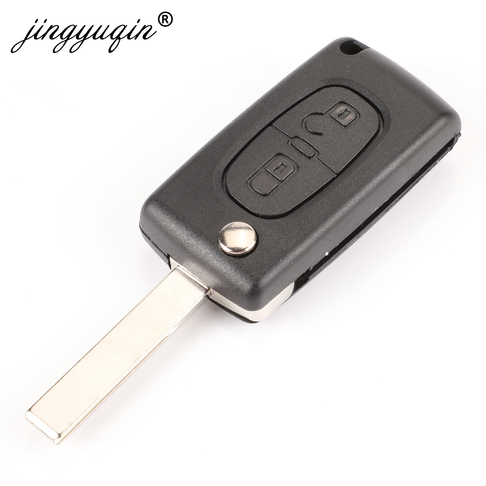 jingyuqin 434Mhz ASK/FSK 2 Buttons Flip Key For Peugeot 107 207 307 307S 308 407 607 Remote Control Fob PCF7961 PCF7941 Chip