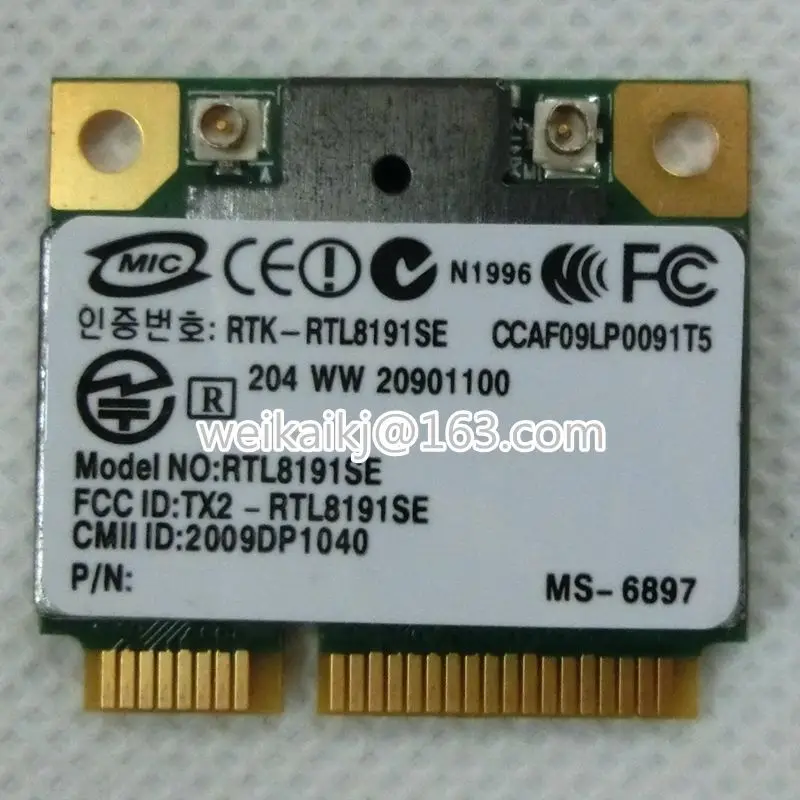 Rtl8191se Hlaf Mini Pci-e Half Hight Wireless Wlan Card 802.11b/g/n 2.4 Ghz 150mbps