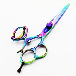 Black Knight 5.5 inch Professional hair scissors hairdressing set Barber Cutting shears the rotation of the color handle