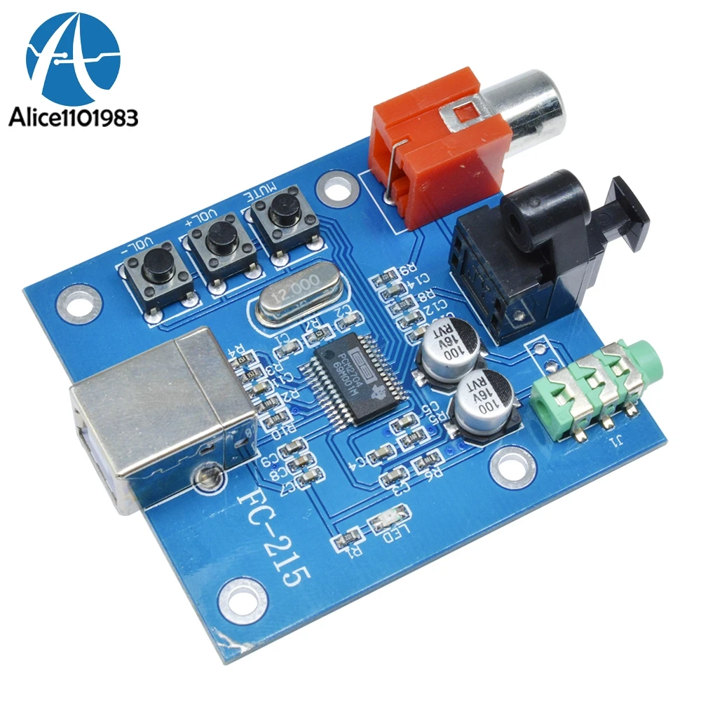 5V PCM2704 USB DAC to S/PDIF Sound Card Decoder Board Module Output F/PC 2 Channel Analog Output USB interface