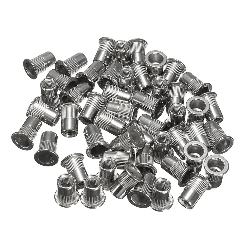 10pcs Rivet Nut 304 Stainless Steel M3 M4 M5 M6 M8 Flat Head Threaded Rivet Insert Nutsert Cap Rivet Nut