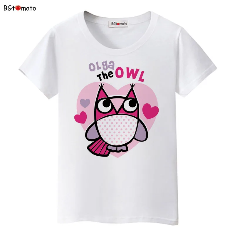 

BGtomato NEW Cartoon Owl Pattern T-shirt women Hot sale cute shirt Good quality top tees brand shirts