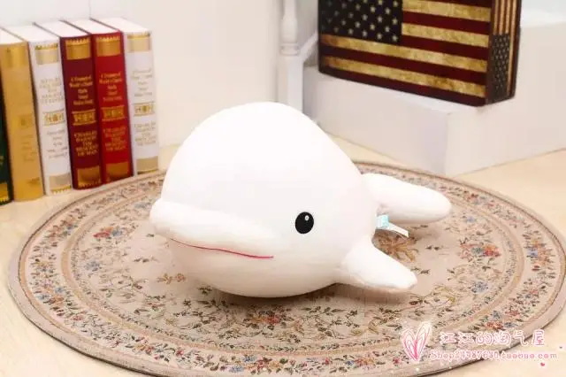 

Nanoparticle foam fillings about 45cm white whale soft pillow toy birthday gift h791