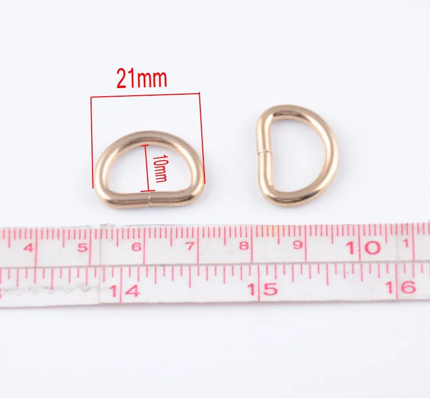 Free Shipping-30Pcs GoldTone Unwelded Leather Bags Metal D Rings 16x21mm(Inside :10x15mm ) Connect Buckle J1813